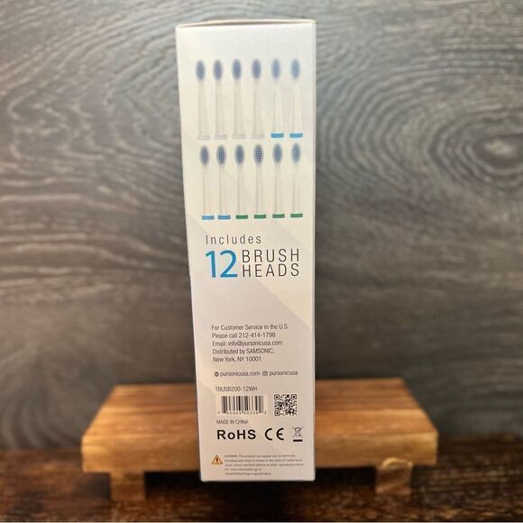 Pursonic USB Rechargeable Sonic toothbrush with 12 Brush Heads - White. NIB! - Picture 5 of 8